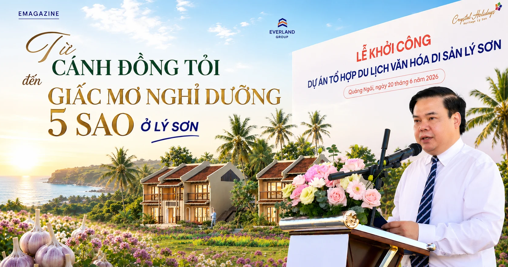 Từ cánh đồng tỏi đến giấc mơ nghỉ dưỡng 5 sao